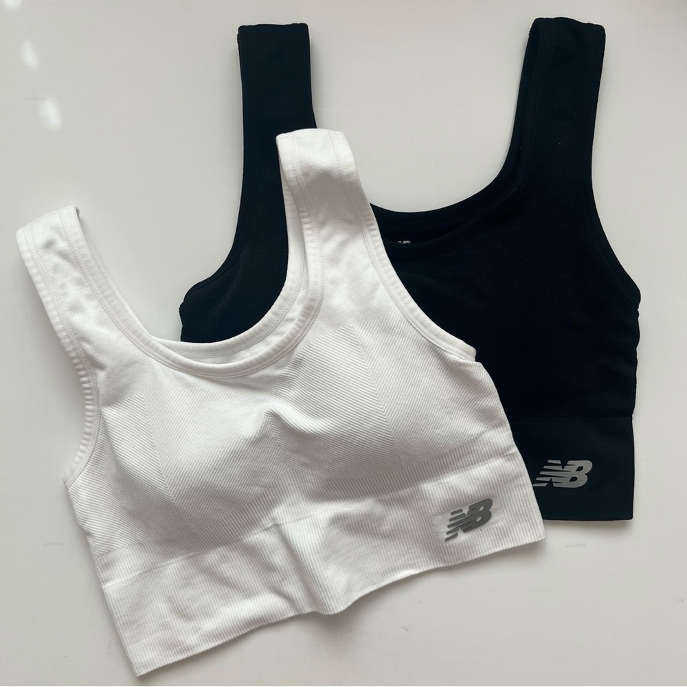 new balance black and white sport bras